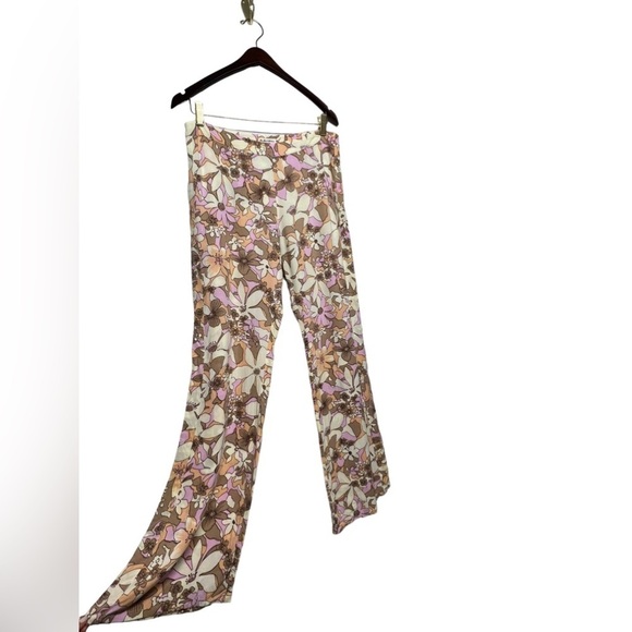 HP5💫 FOR LOVE & LEMONS Renata High Waist Pants Tan Floral - Picture 7 of 11